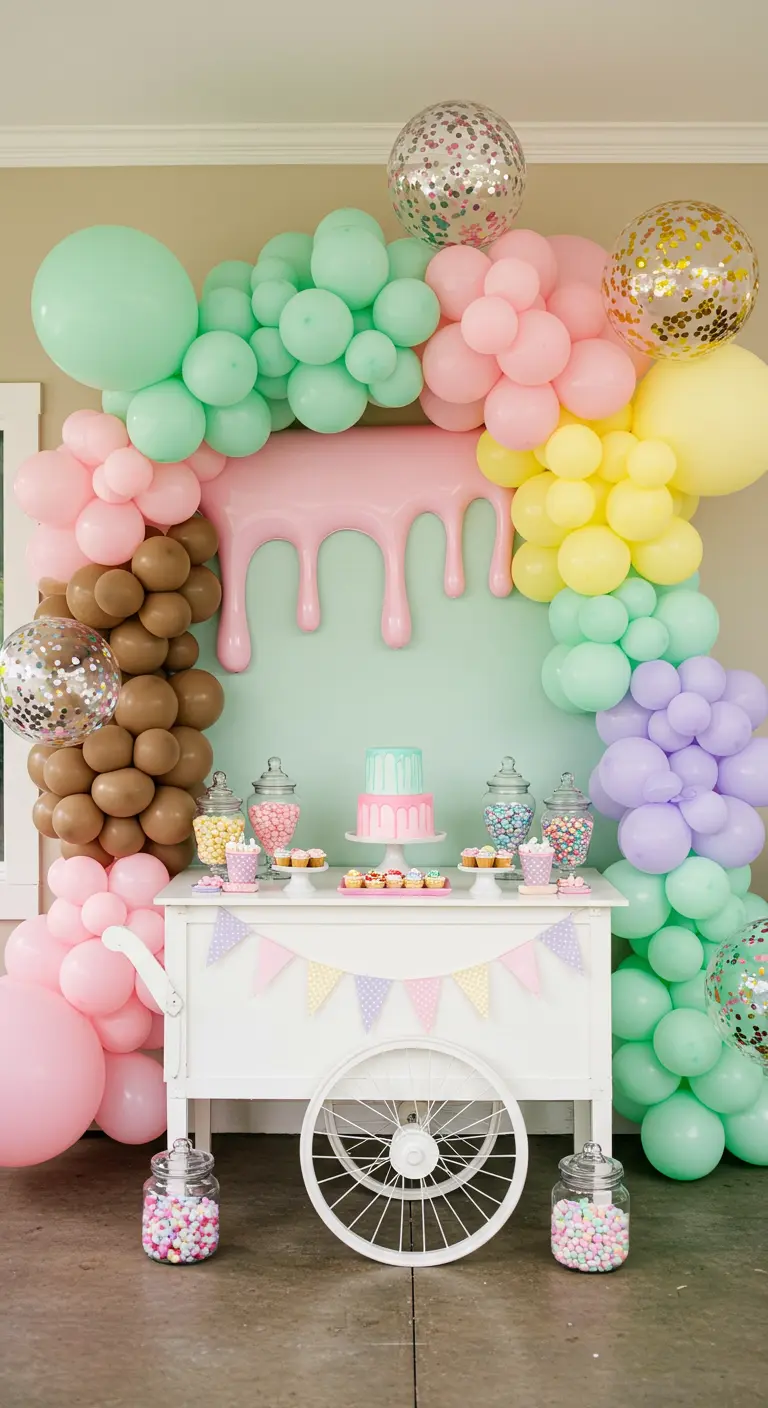 Arche de ballons pastel esprit 
