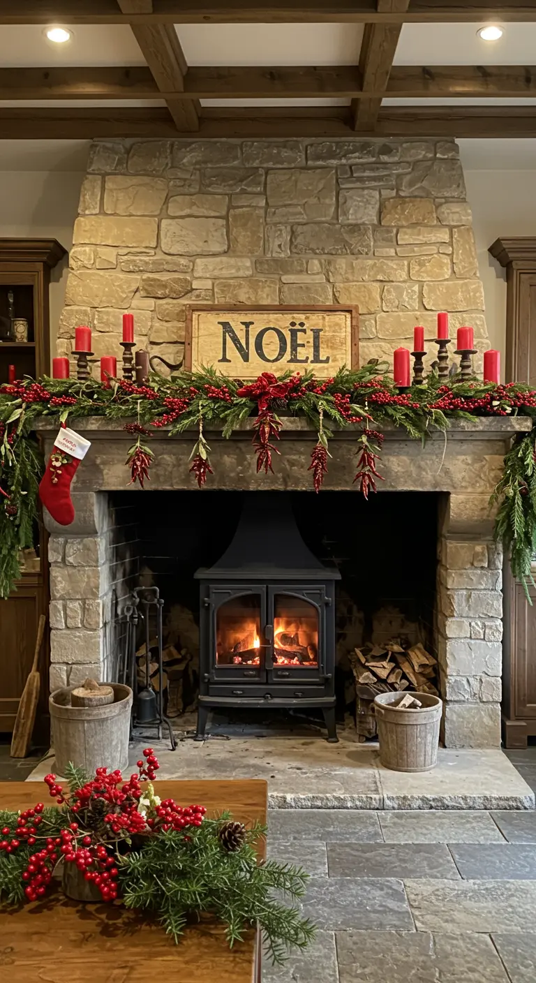 Cheminée de chalet avec une enseigne 